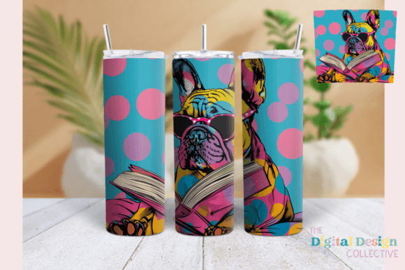 20oz Skinny French Bulldog Tumbler Wrap