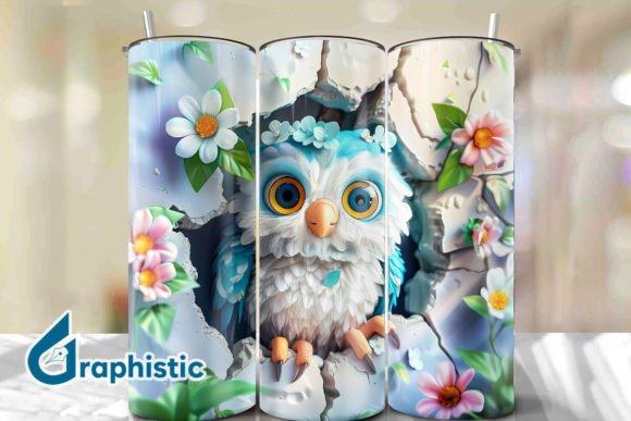 Baby Owl Break Through Tumbler Wrap 30