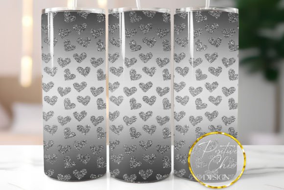 Black Glitter Hearts Tumbler Wrap Design Review