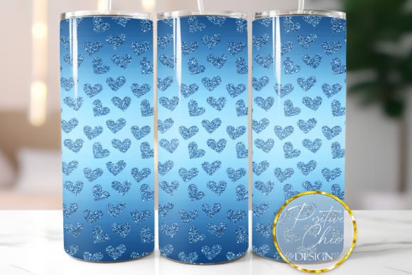 Blue Tumbler Wrap Glitter Hearts Design Review