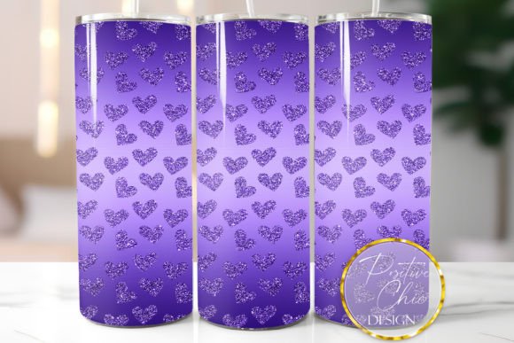 Dark Purple Glitter Hearts Tumbler Wrap Review