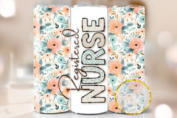 Floral Registered Nurse Tumbler Wrap PNG Review