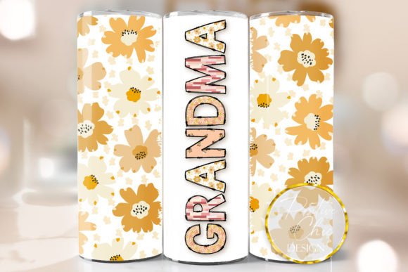 Grandma Floral Tumbler Wrap Mothers Day
