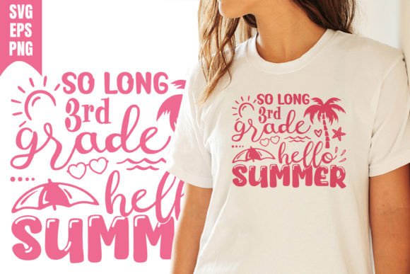 Hello Summer 3rd Grade Tropical Svg