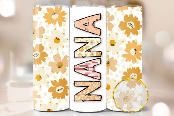 Nana Floral Tumbler Wrap Mothers Day PNG