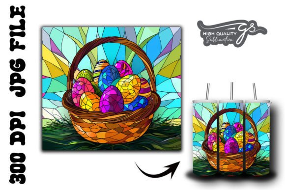 Stained Glass Easter Egg Tumbler Wrap 22