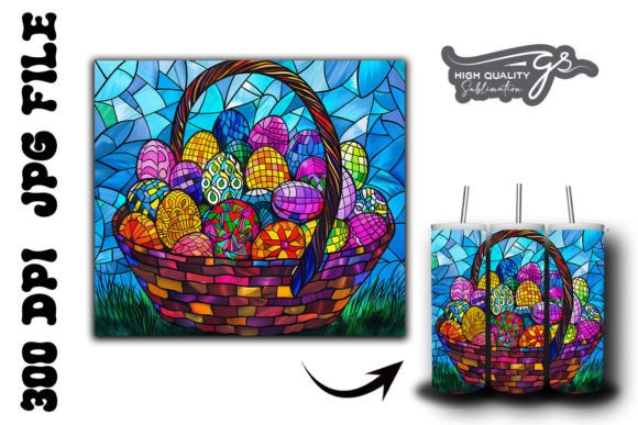 Stained Glass Easter Egg Tumbler Wrap 30