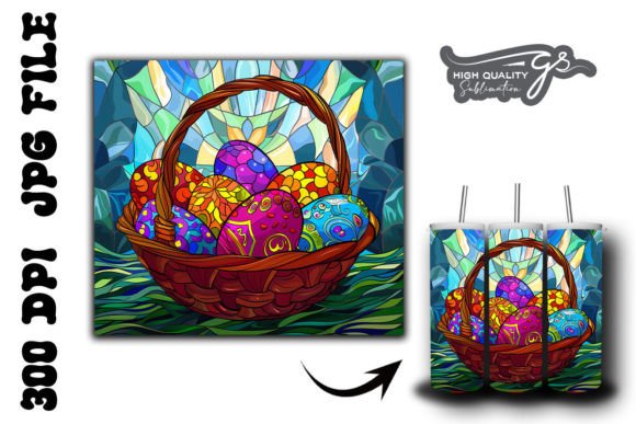 Stained Glass Easter Egg Tumbler Wrap 31