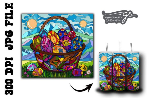 Stained Glass Easter Egg Tumbler Wrap 36