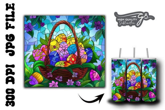 Stained Glass Easter Egg Tumbler Wrap 38