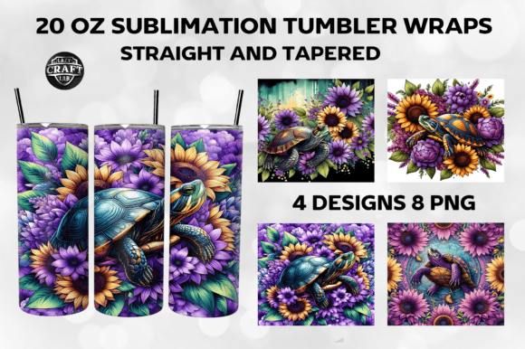 Turtle Tumbler Wrap 20oz Skinny Sublimat