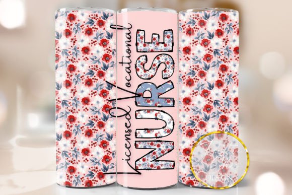 Vocational Nurse Tumbler Wrap PNG Design Review